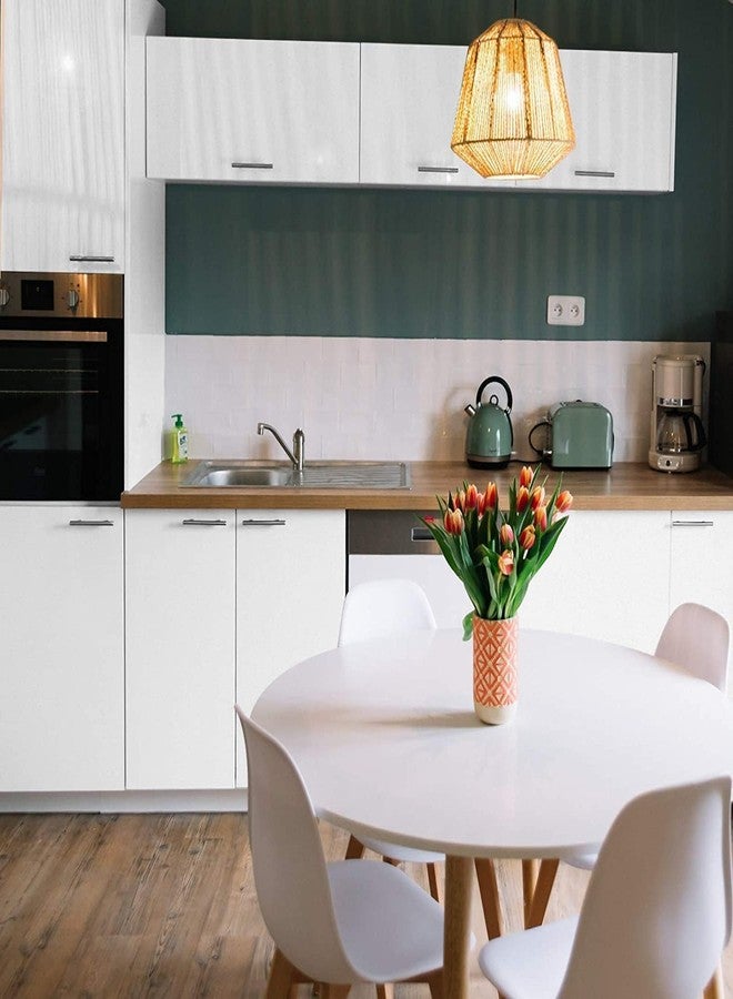 WISDOM White Wallpaper Stickers Contact Paper Decorative for Cabinets Countertops Kitchen Shelves Glossy Self Adhesive Film Peel and Stick Waterproof Removable Wallpaper (24 x 150 Inch) - Image 4